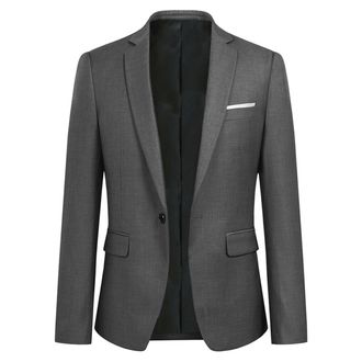 AlltheMen Grijze stijlvolle blazer Casual blazer met één knop