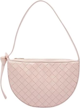 Bottega Veneta Pre-owned Woven Shoulder Bag - Dames - Vintage Schoudertas - Roze - ONE Size - Leer - Vintage