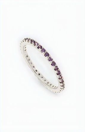 Mint & Lily February Birthstone Eternity Stacking Ring in 925 Sterling Silver at Nordstrom, Size 10