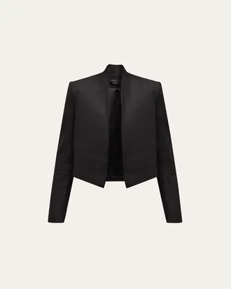 Alice & Olivia New Harvey Suede Open-Front Jacket