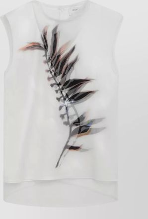 Sportmax botanical print sleeveless top high low hem
