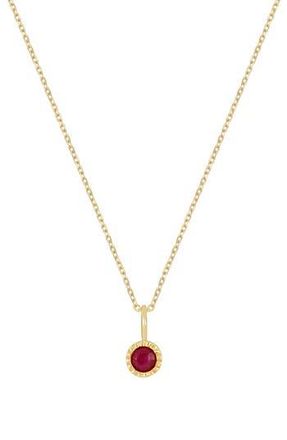 Bony Levy El Mar 18K Yellow Gold Round Ruby Pendant Necklace in 18Ky at Nordstrom Rack