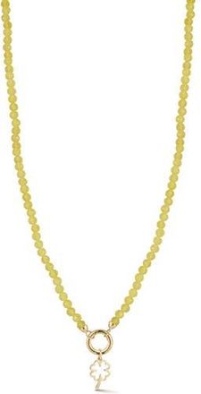 Ember Fine Jewelry 14K Yellow Gold Clover Charm Beaded Necklace in Gold/yellow at Nordstrom Rack