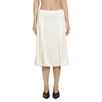 Jil Sander Envers Satin Pleated Skirt