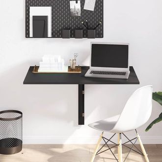 Berkfield Home Folding Wall Table Black 100x60x56 cm Engineered Wood | Size: 100 x 60 x 56 cm