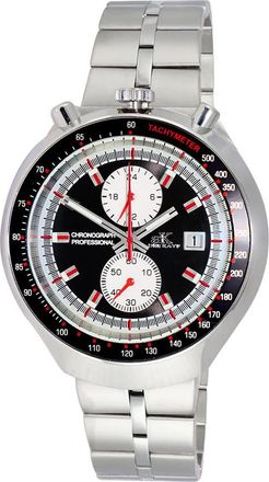 Adee Kaye Chronograph Quartz Black Dial Mens Watch AK5562-MBK