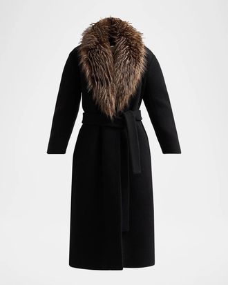 Zimmermann Valiant Faux Fur-Collar Coat
