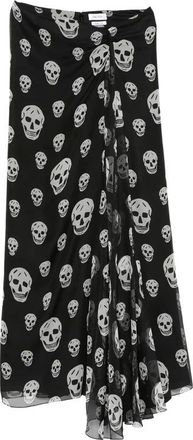 Alexander McQueen Rokken, Dames, Zwart, S, Leer, Skirt Alexander Mcqueen