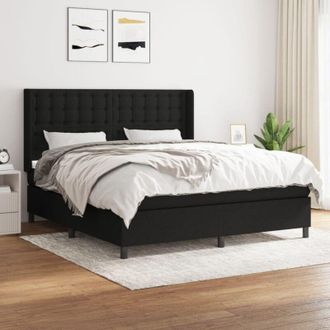 vidaXL Vidaxl - Cama Box Spring Con Colch&oacute;n Tela Negro 160x200 Cm