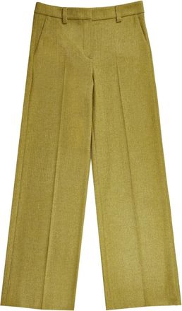Incotex pleated trousers - women - Virgin Wool/Polyamide/Cashmere/Spandex/Elastane/Cotton - 40 - Green