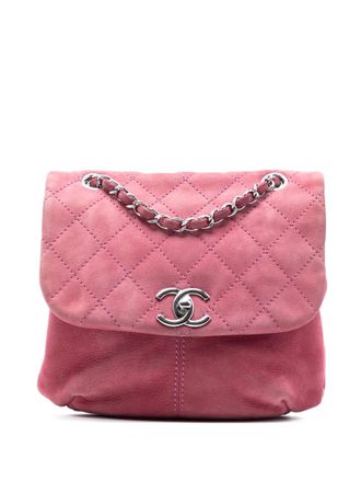 Chanel 2012-2013 Mini Quilted Nubuck Trianon Messenger Flap crossbody bag - Pink