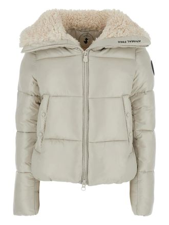 Save The Duck quilted borg-collar jacket - Neutrals