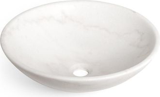 Saniclass Pesca Arino Waskom - 42x42x14cm - rond - marmer - wit