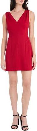 Maggy London Paneled Fit & Flare Minidress in Red at Nordstrom Rack, Size 16