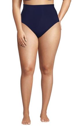 Lands End Slender Separates Ultra High Waisted Bikini Swim Bottoms in Deep Sea Navy at Nordstrom, Size 20W