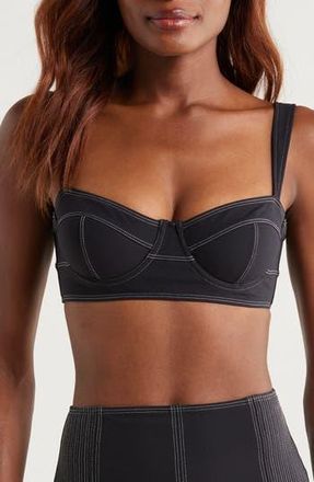 Ulla Johnson Ravello Underwire Bikini Top in Noir at Nordstrom Rack, Size Petite