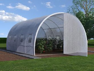 Vente-Unique Copertura di ricambio per serra a tunnel con porta 12 m² L300 x l400 x H200 cm - ALOCASIA