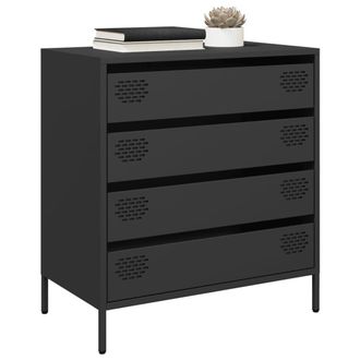 Berkfield Home Sideboard&not;Black 68x39x73.5 cm Cold-rolled Steel in Black