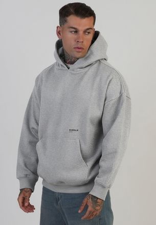 Siksilk Sudadera para Hombres Gris Marl Gr&aacute;fica con Capucha XXL