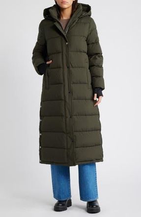 Bcbgmaxazria Long Puffer Coat in Army at Nordstrom Rack, Size Small