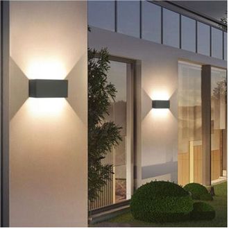 Trade Shop Trade Shop - L&aacute;mpara Led L&aacute;mpara 24w Desde El Exterior Montado En La Pared Ip65 Es30 - Grey