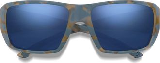 Smith Guides Choice XL 63mm ChromaPop Polarized Oversize Square Sunglasses in Flint /Tarmac Tortoise /Blue at Nordstrom