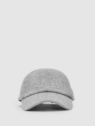 Reiss Soft Grey Wool-blend Baseball Cap