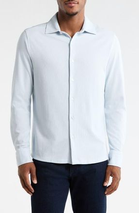 Robert Barakett Tyrek Jersey Button-Up Shirt in Blue Haze at Nordstrom, Size Xx-Large