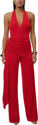 JLUXLABEL Rustic Charm Halter Jumpsuit in Red at Nordstrom, Size Medium