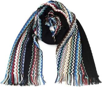 Missoni Kleurrijke Geometrische Wollen Mix Deken - Dames - Wintersjaals - Veelkleurig - ONE Size - Wol - Accessoires