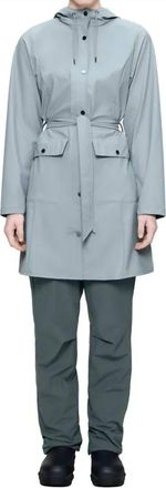 Rains Curve Long Jacket In Pool