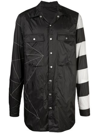 Rick Owens Giacca-camicia a righe - Nero