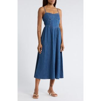 Blu Pepper Sweetheart Midi Dress in Denim at Nordstrom Rack, Size Medium
