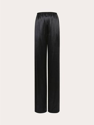 Ferragamo Black Relaxed Rayon Trousers, Brand Size 40 (US Size 6)