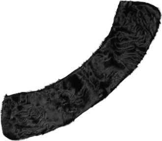 Dolce & Gabbana Black Lamb Fur Collar Women Neck Wrap Womens Scarf