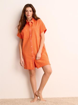 Miiyu Womens Vibrant striped seersucker nightshirt