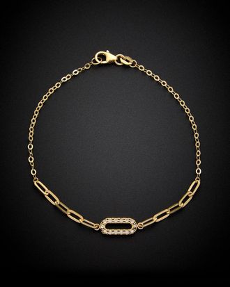 Italian Gold, Inc 14K Italian Two-Tone Gold Oval Mix Link Bracelet