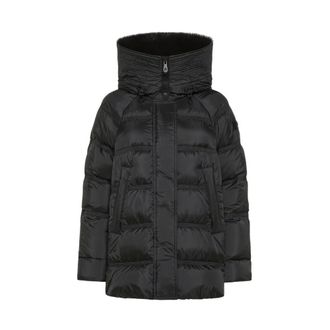 Peuterey Down Jackets, female, Black, M, Takan Mid Fur