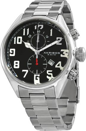 Akribos XXIV Trek Chronograph Quartz Black Dial Mens Watch P50129