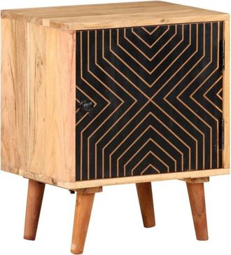 vidaXL Mesita De Noche De Madera Maciza De Acacia 40x30x50 Cm Vidaxl