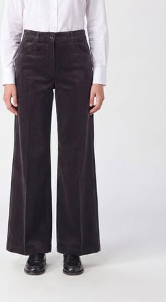 Aspesi Pantaloni a zampa in velluto a vita media