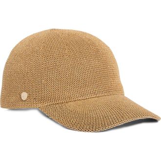 Vince Camuto Metallic Paper Packable Baseball Cap in Tan at Nordstrom Rack