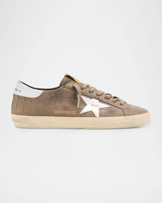 Golden Goose Men & apos;s Super-Star Croc-Printed Nubuck Leather Sneakers, Exclusive