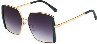 Generic Square Large Frame Men And Women Commuter Sunglasses Fashion Outdoor Sports Beach Vacation Sun Glasses(Green)