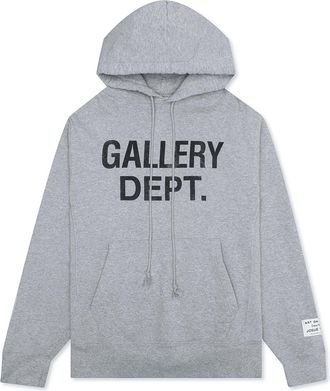 Gallery Dept. Unisex Centre Logo Hoodie in Grey Cotton - Size 2XL