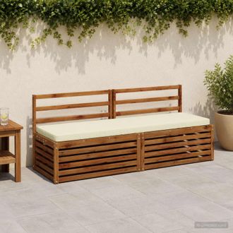 vidaXL Vidaxl Cuscini Per Panchina A 2 Pezzi Vught 2 Pz 100% Poliestere Crema