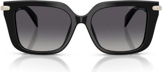 Michael Kors Santo Domingo 54mm Polarized Gradient Square Sunglasses in Black /Grey Polar Mono Bio at Nordstrom
