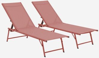 Sweeek Tumbona De Acero Textileno De Multiposici&oacute;n, Set De 2