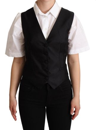 Dolce & Gabbana Silk Sleeveless Vest - Black