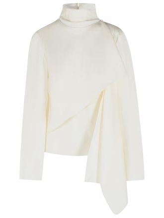 R&oacute;he Cremefarbene Seidenschal-Bluse von R&oacute;he